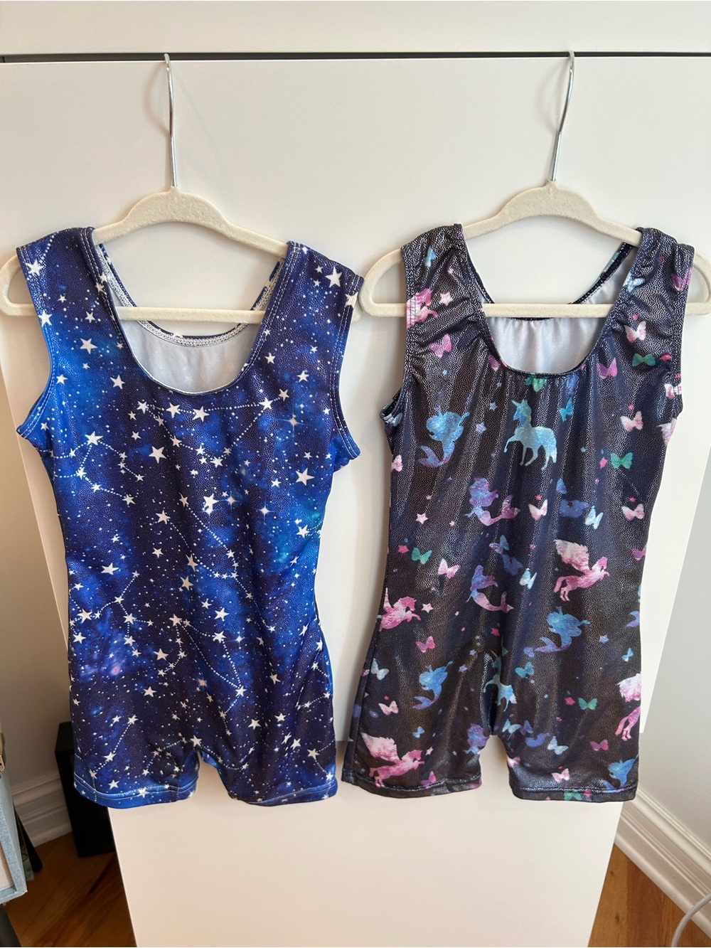 Blue Galaxy & Black Unicorn Gymnastics Leotard Set - Size 130 (7/8) - Picture 5 of 7